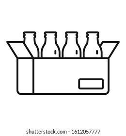 Milk bottle carton box icon. Outline milk bottle carton box vector icon for web design isolated on white background