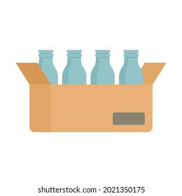 Milk bottle carton box icon. Flat illustration of milk bottle carton box vector icon isolated on white background