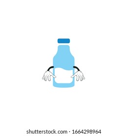 diseño de personajes de dibujos animados de botellas de leche. se puede utilizar para pegatinas, pasadores, mascotas o parches