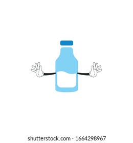 milk bottle cartoon characters design. you can use for stickers, pins, mascot or patches