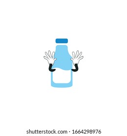 milk bottle cartoon characters design. you can use for stickers, pins, mascot or patches