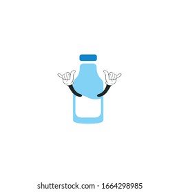 milk bottle cartoon characters design. you can use for stickers, pins, mascot or patches