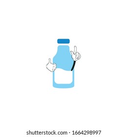 milk bottle cartoon characters design. you can use for stickers, pins, mascot or patches