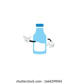 milk bottle cartoon characters design. you can use for stickers, pins, mascot or patches