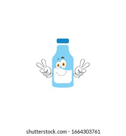 milk bottle cartoon characters design with expression. you can use for stickers, pins, mascot or patches