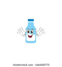 milk bottle cartoon characters design with expression. you can use for stickers, pins, mascot or patches