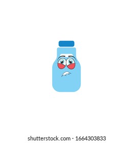 milk bottle cartoon characters design with expression. you can use for stickers, pins, mascot or patches