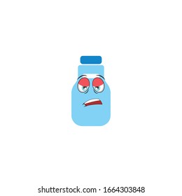 milk bottle cartoon characters design with expression. you can use for stickers, pins, mascot or patches