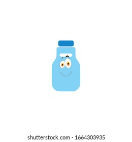 milk bottle cartoon characters design with expression. you can use for stickers, pins, mascot or patches