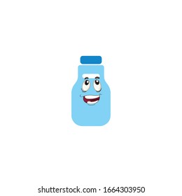 milk bottle cartoon characters design with expression. you can use for stickers, pins, mascot or patches