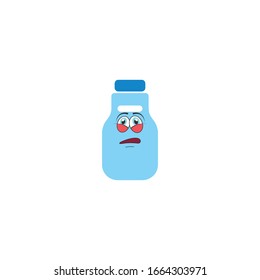 milk bottle cartoon characters design with expression. you can use for stickers, pins, mascot or patches