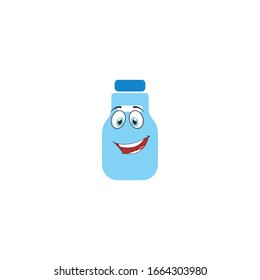 milk bottle cartoon characters design with expression. you can use for stickers, pins, mascot or patches