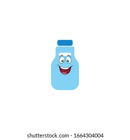 milk bottle cartoon characters design with expression. you can use for stickers, pins, mascot or patches