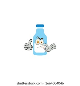 milk bottle cartoon characters design with expression. you can use for stickers, pins, mascot or patches
