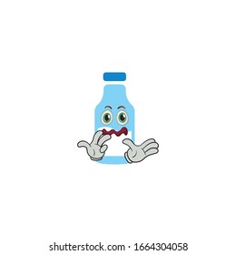 milk bottle cartoon characters design with expression. you can use for stickers, pins, mascot or patches