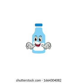 milk bottle cartoon characters design with expression. you can use for stickers, pins, mascot or patches