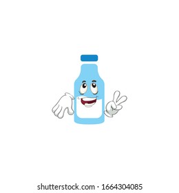 milk bottle cartoon characters design with expression. you can use for stickers, pins, mascot or patches