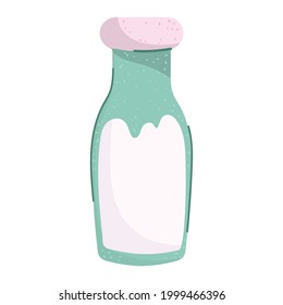 milk bottle cartoon isolated icon