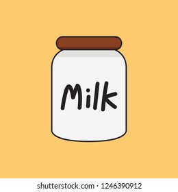 milk bottle cartoon vector.