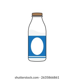 Milk bottle cartoon vector symbol logo design illustration