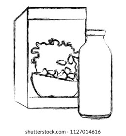 milk bottle with cereal