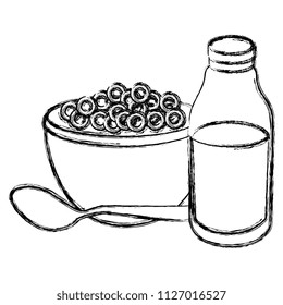 milk bottle with cereal