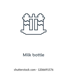 Milk bottle concept line icon. Linear Milk bottle concept outline symbol design. This simple element illustration can be used for web and mobile UI/UX.