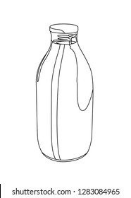 Milk bottle contour vector illustration
