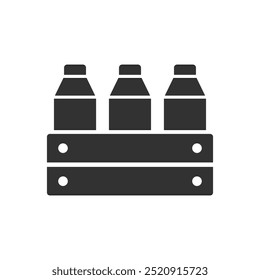 Milk Bottle Crate Icon Sign Symbol