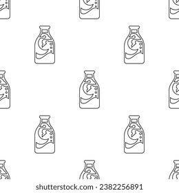 Botella de leche Patrón creativo de acero inoxidable, botella de plástico de vidrio para embalaje de leche, ilustración de arte de vectores de contenedor