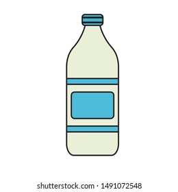 Milk bottle design, Liquid drink beverage breakfast fresh natural dairy and healthy theme Vector illustration
