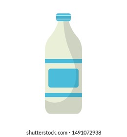 Milk bottle design, Liquid drink beverage breakfast fresh natural dairy and healthy theme Vector illustration