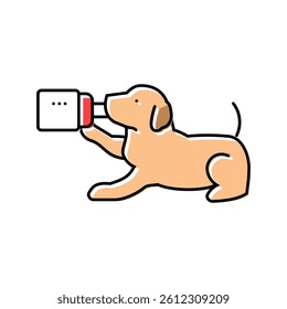 milk bottle dog color icon vector. milk bottle dog sign. isolated symbol illustration
