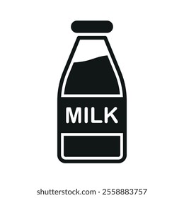 Milk bottle drink icon features a clean and minimalist design, perfect for dairy branding, menus, or beverage-themed projects