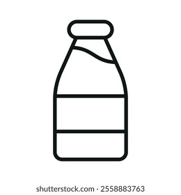 Milk bottle drink icon features a clean and minimalist design, perfect for dairy branding, menus, or beverage-themed projects