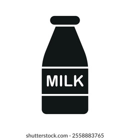 Milk bottle drink icon features a clean and minimalist design, perfect for dairy branding, menus, or beverage-themed projects