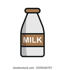 Milk bottle drink icon features a clean and minimalist design, perfect for dairy branding, menus, or beverage-themed projects