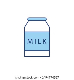 milk bottle for drinking color line icon 