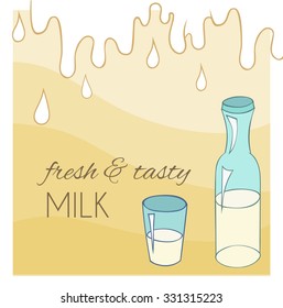 Milk bottle. Elements for your design.Vector illustration. EPS10