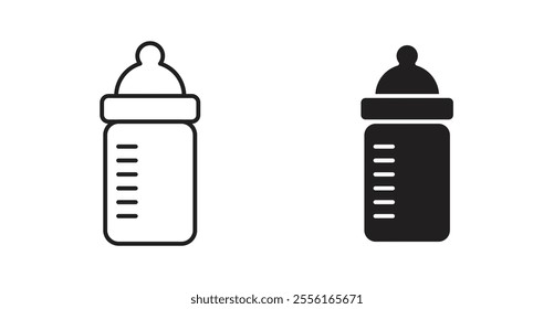 Milk bottle Filled flat icons set for apps and web ui designs.