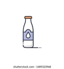Milk Bottle Filled outline vector illustration. Food & Drinks style icon.