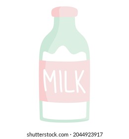 botella de leche icono plano aislado