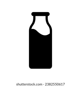 Milk Bottle Flat Icon Isolated Vector Illustration