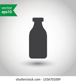 Milk bottle flat icon. Natural milk vector sign design. EPS 10 milk pictogram