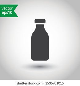 Milk bottle flat icon. Natural milk vector sign design. EPS 10 milk pictogram