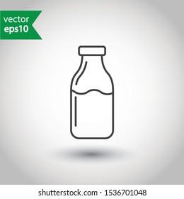 Milk bottle flat icon. Natural milk vector sign design. EPS 10 milk pictogram