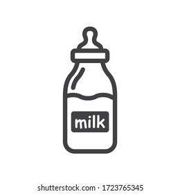Milk bottle flat icon. Natural milk vector sign design. EPS 10 milk pictogram