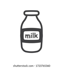 Milchflasche-Symbol flach. Natürliche Milch, Vektordesign. EPS10-Milchpiktogramm
