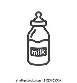 Milk bottle flat icon. Natural milk vector sign design. EPS 10 milk pictogram