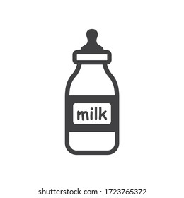 Milk bottle flat icon. Natural milk vector sign design. EPS 10 milk pictogram